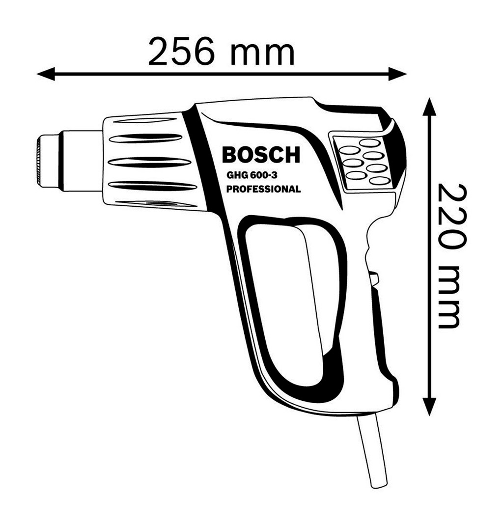 Description photo 1 of BOSCH GHG 600-3 HOT AIR GUN 1800W<br>BOSCH GHG 600-3 ម៉ូទ័រផ្លុំកំដៅ 1800 វ៉ាត់