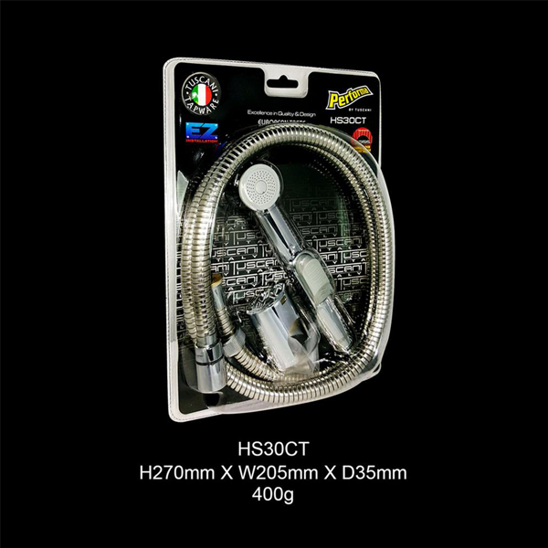 Description photo 2 of TUSCANI HS30CT 1.2M HOSE,WIRE MESH WASHER,HOLDER <br> ឈុតទុយោរទឹកអនាម័យ