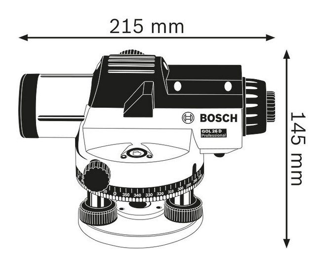Description photo 1 of BOSCH GOL 26D OPTICAL LEVELLER 100M<br>BOSCH GOL 26D ម៉ាស៊ីនឡាសែបន្ទាត់ 100 ម៉ែត្រ