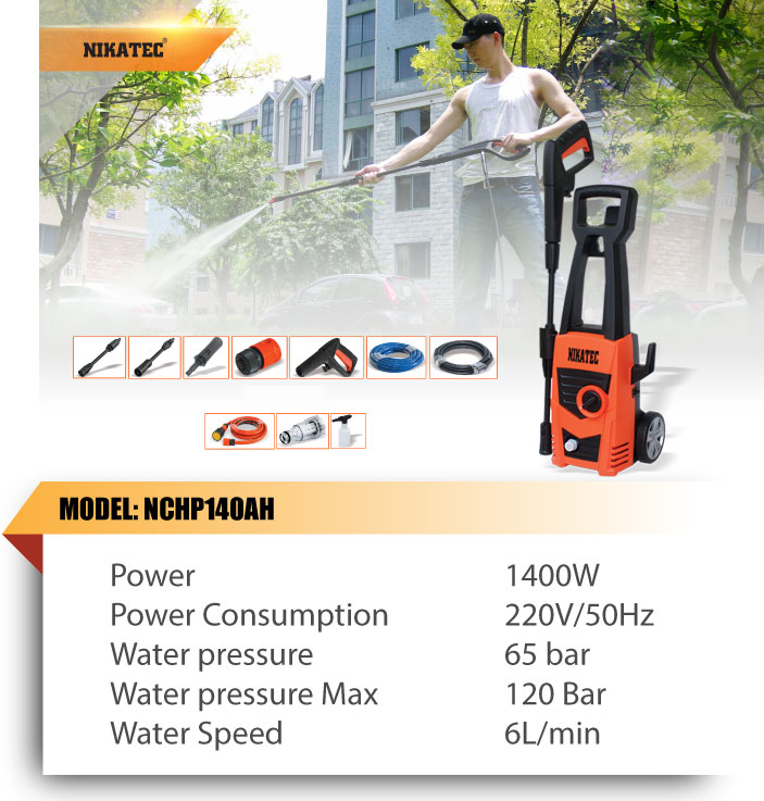 Description photo 1 of MLE NIKATEC NCHP140A HIGH PRESSURE CLEANER<br>ម៉ាស៊ីនបាញ់លាងសម្អាត