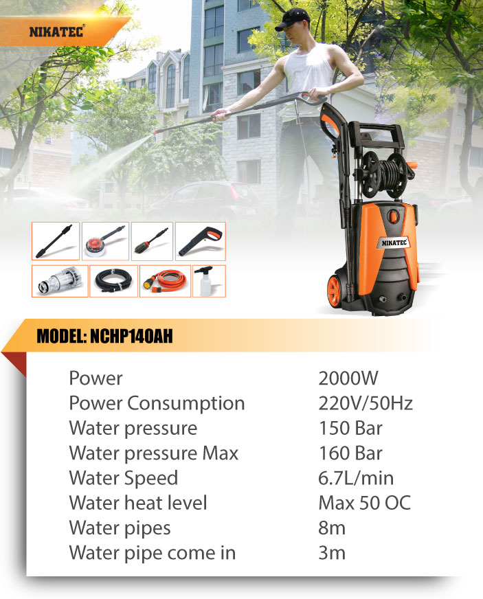 Description photo 1 of MLE NIKATEC NCHP200A HIGH PRESSURE CLEANER<br>ម៉ាស៊ីនបាញ់លាងសម្អាត