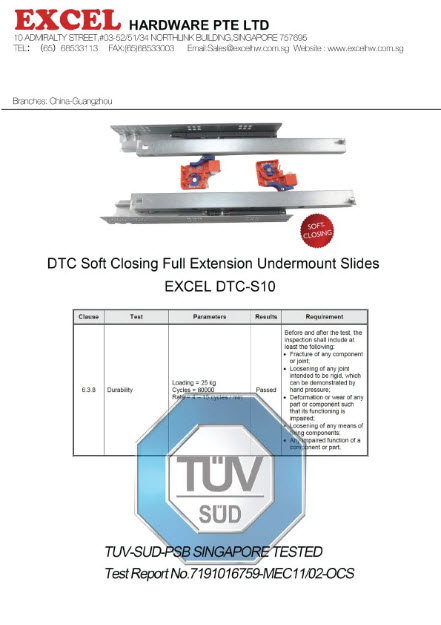 Feature photo 2 of EXCEL-DTC-S10-250 SOFT CLOSING F.EXT<br>ធ្នើរសម្រាប់ដាក់ថត<br>软关伸展